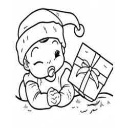 Coloriage bébé Noel  Coloring page Baby Santa Claus Christmas