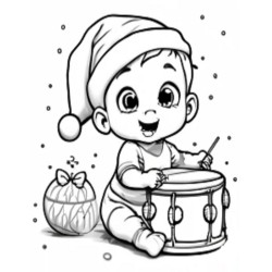 Coloriage bébé Noel  Coloring page Baby Santa Claus Christmas