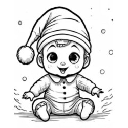 Coloriage bébé Noel  Coloring page Baby Santa Claus Christmas