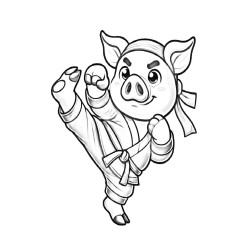 ANIMAUX ARTS MARTIAUX KUNG FU cochon