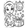 Coloriage bébé Noel  Coloring page Baby Santa Claus Christmas