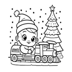 Coloriage bébé Noel  Coloring page Baby Santa Claus Christmas