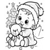 Coloriage bébé Noel  Coloring page Baby Santa Claus Christmas