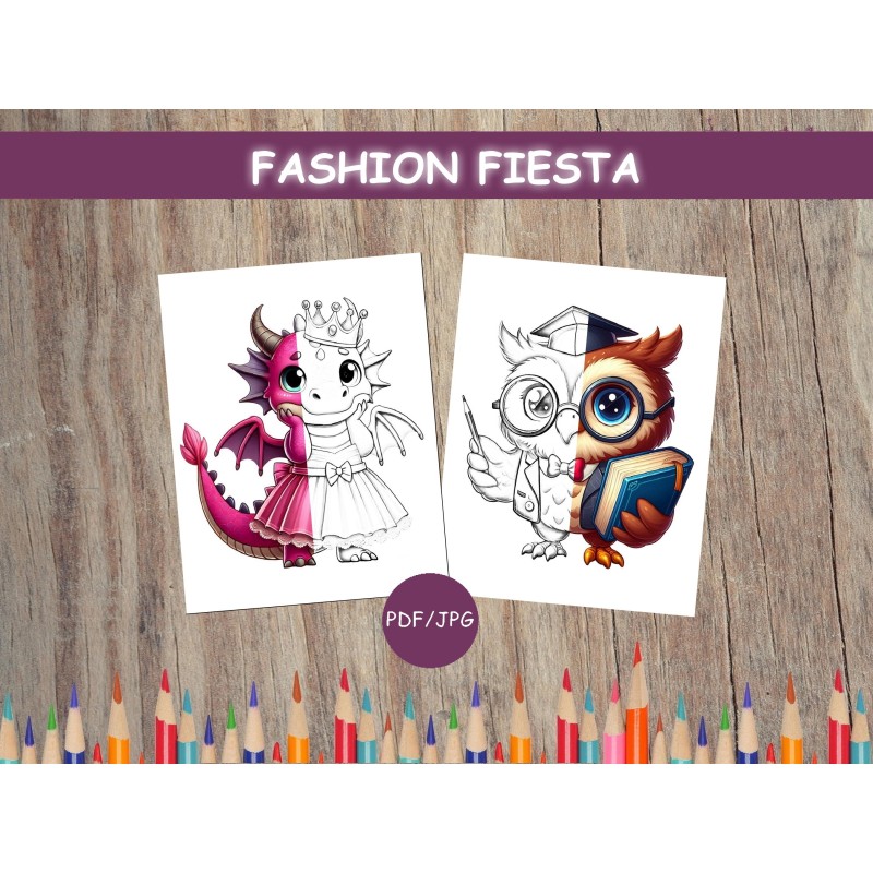 Coloriage ANIMAUX COSTUMÉS MODE dragon hibou Coloriage ANIMAUX COSTUMÉS MODE dragon hibou