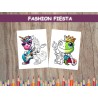 Coloriage ANIMAUX COSTUMÉS MODE licorne grenouille