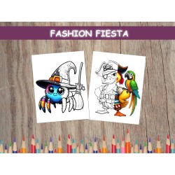 Coloriage ANIMAUX COSTUMÉS MODE araignée canard