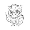 Coloriage ANIMAUX COSTUMÉS MODE hibou professeur