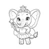 Coloriage ANIMAUX COSTUMÉS MODE éléphant fée