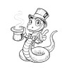 Coloriage ANIMAUX COSTUMÉS MODE serpent magicien