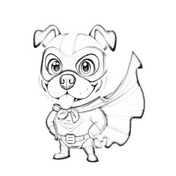 Coloriage ANIMAUX COSTUMÉS MODE chien superhéros