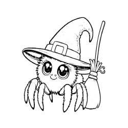 Coloriage ANIMAUX COSTUMÉS MODE araignée sorcière