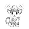 Coloriage ANIMAUX COSTUMÉS MODE souris cowboy