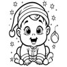 Coloriage bébé Noel  Coloring page Baby Santa Claus Christmas