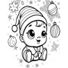 Coloriage bébé Noel  Coloring page Baby Santa Claus Christmas