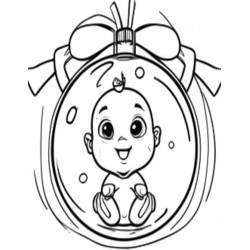 Coloriage bébé Noel  Coloring page Baby Santa Claus Christmas