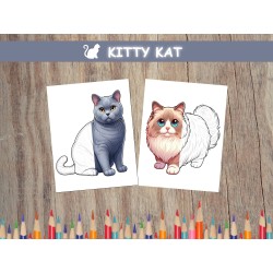 Coloriage CHATS chartreux ragdoll