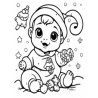 Coloriage bébé Noel  Coloring page Baby Santa Claus Christmas