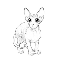 Coloriage CHATS sphynx