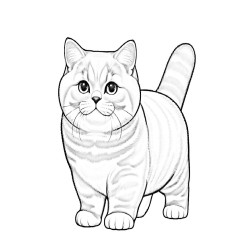 Coloriage CHATS british poil court