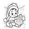 Coloriage bébé Noel  Coloring page Baby Santa Claus Christmas