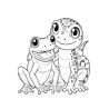 Coloriage ANIMAUX MEILLEURS AMIS grenouille gecko