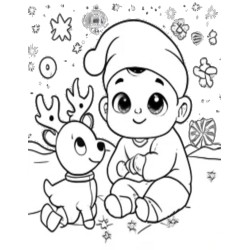 Coloriage bébé Noel  Coloring page Baby Santa Claus Christmas