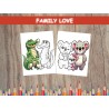 Coloriage ANIMAUX AMOUR DE FAMILLE crocodile panda