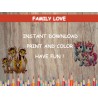 Coloriage ANIMAUX AMOUR DE FAMILLE téléchargez, imprimez et coloriez !