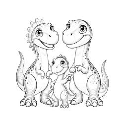 Coloriage ANIMAUX AMOUR DE FAMILLE dinosaure